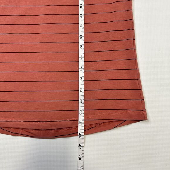 Lululemon Mens 5 Year Basic Tee Medium Sharp Stripe Copper Clay Orange T Shirt - Picture 9 of 9